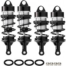 Aluminum Shock Absorber Upgrade Parts for Arrma 1/7 Felony 6S BLX Infraction 6S BLX Limitless Roller,Full Metal Front Rear RC Shocks Damper Replacement of #ARA330627, ARA330628 4Pcs/setBlack