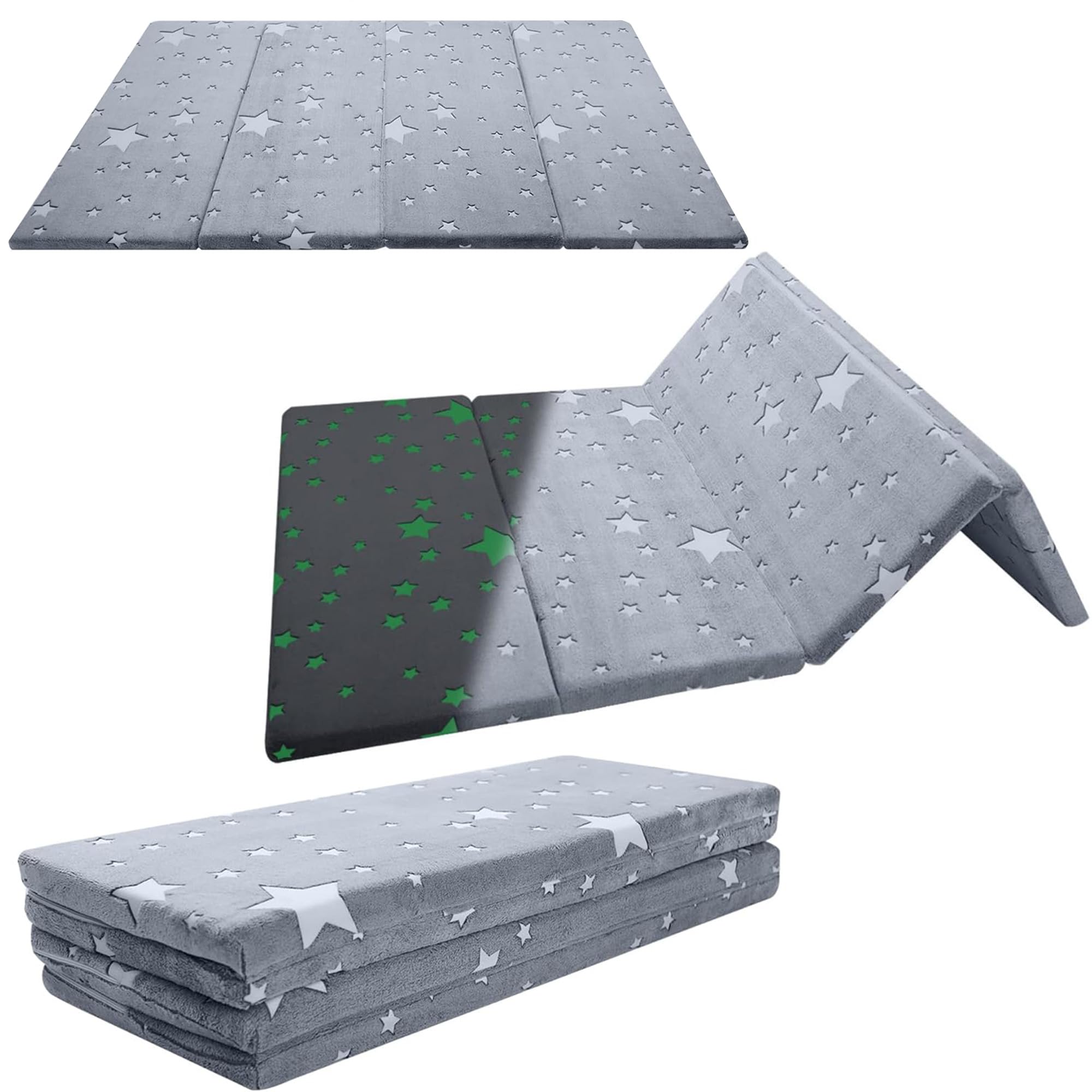 Colchón de suelo para niños grande de 6 x 4 pies, colchón de espuma gruesa para sala de juegos, tapete plegable para gatear para área de juegos infantil