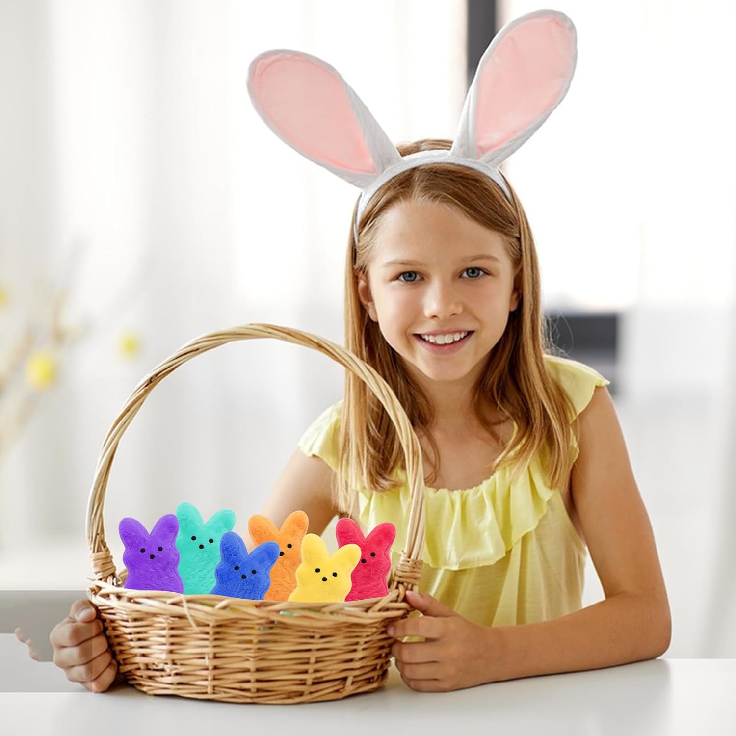 12 pcs Easter Bunny Plush Toys,Easter Basket Stuffers Toys for Kids,Bunny Stuffed Animals, Easter Party Favors Gift Toys for Kids (B-12PCS)