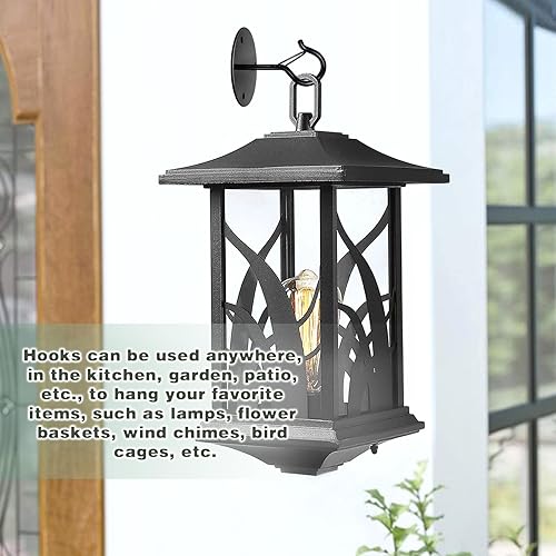 Miniatura 8 de Paquete de 2 ganchos de techo para plantas colgantes con hebillas de seguridad, ganchos para plantas colgantes, colgador de plantas estable