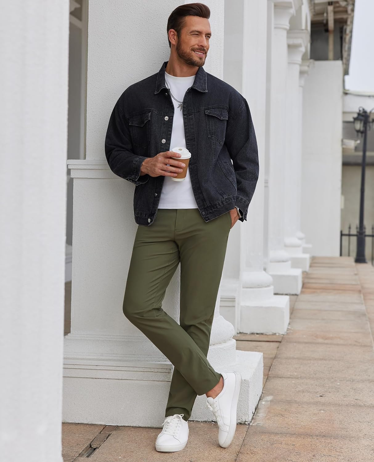 Lion Nardo Stretch Mens Golf Pants Slim Fit Dress Pants for Men Casual Men's Pants Lightweight Men's Golf Pants with Pockets
