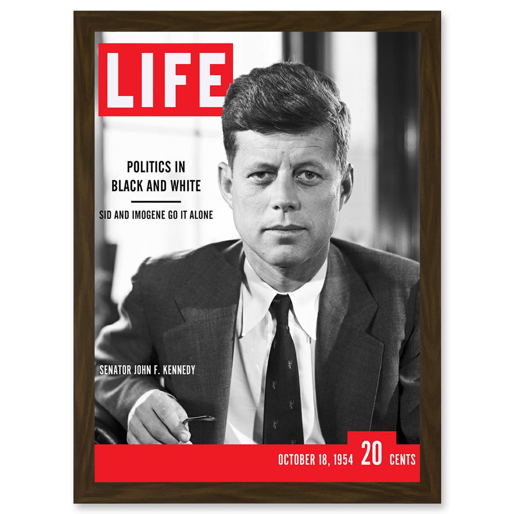 Artery8 JFK John Kennedy President USA Life Magazine Cover A4 Artwork Framed Wall Art Print