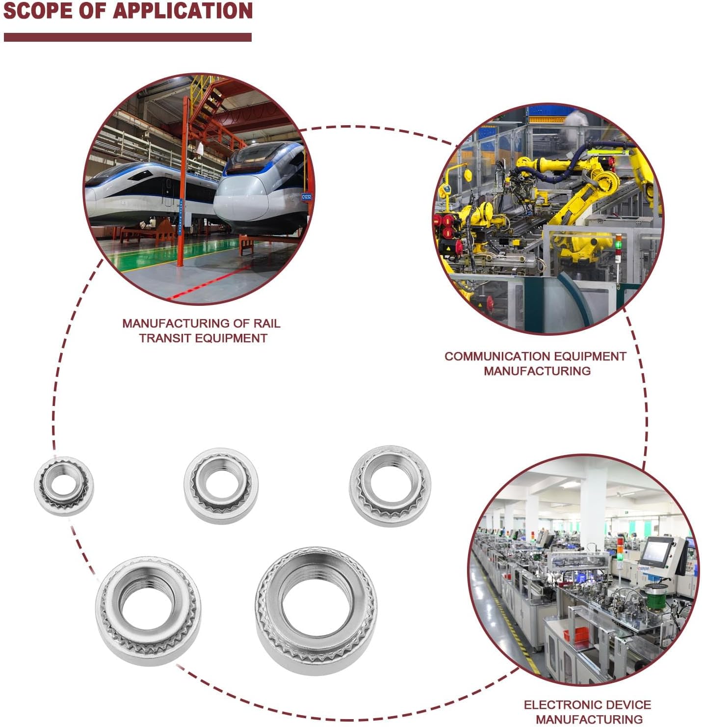 ECSiNG 50pcs Self Clinching Nuts 304 Stainless Steel Rivet Nut Fastener Knurled Self Clinching Nut Fastener for Machinery Electrical Products, M3 M4 M5 M6 M8