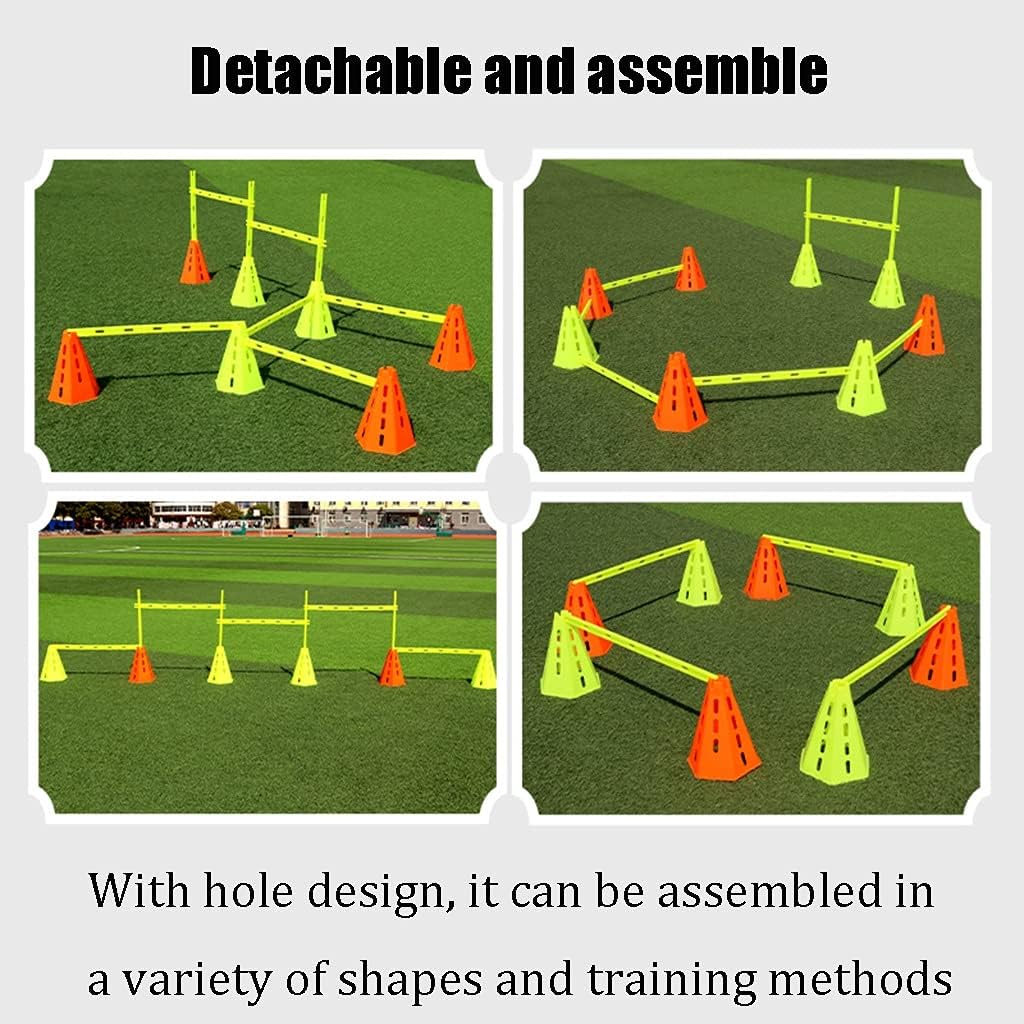Agility Training Cone Hexagonal Plastic Training Cone/Sign Post,Soft Adjustable Height Agile Obstacle Cone,Suitable for Football Basketball Sensory Integration Training (Color : 10pcs)