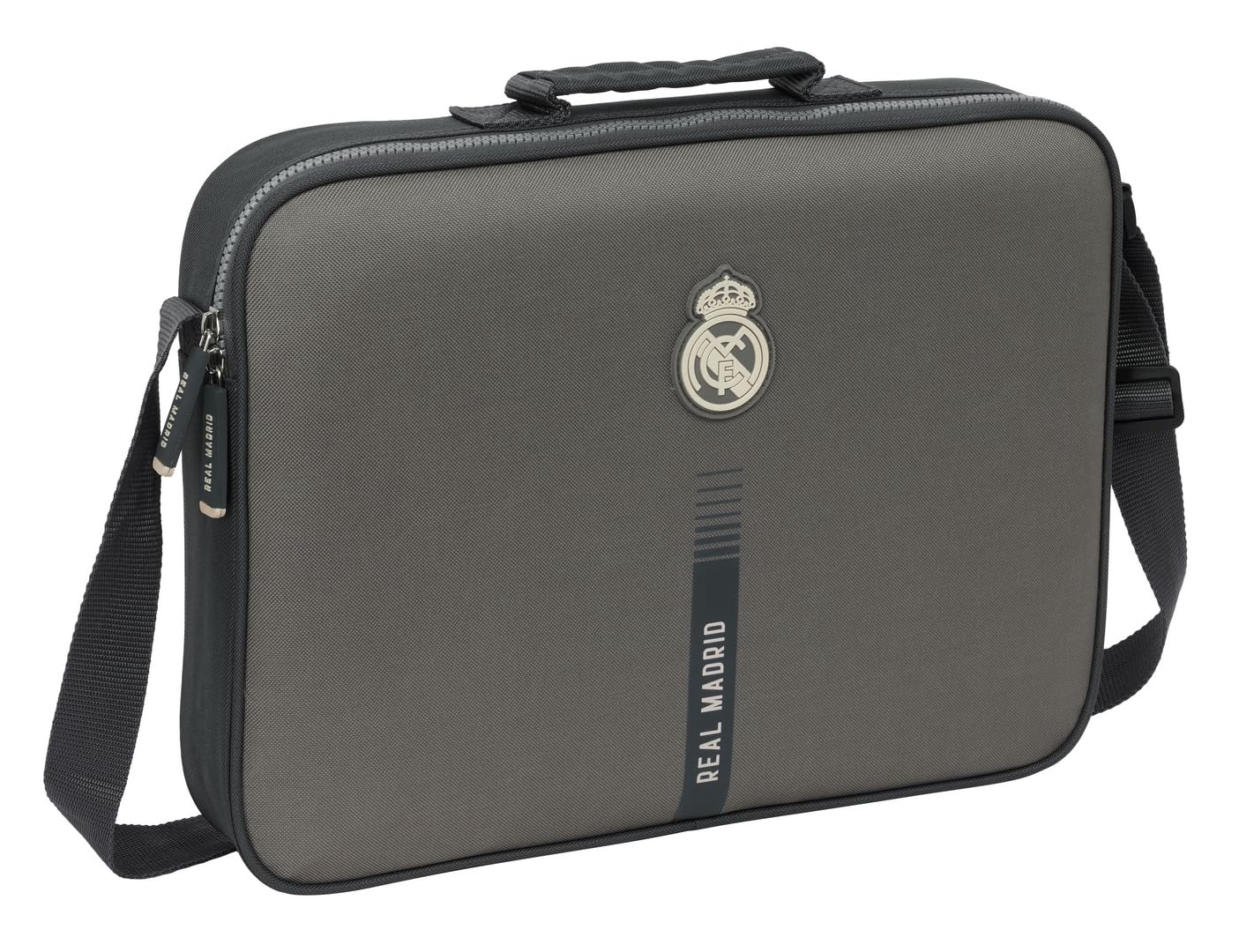 Safta REAL MADRID 3ª EQUIPACIÓN 24/25 - Cartera Extraescolares, Maletín Portatodo, Bandolera, Cómoda y Versátil, Calidad y Resistencia, 38x6x28 cm
