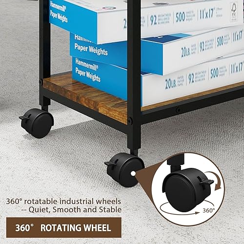 Miniatura 5 de Natwind Soporte de torre para computadora con estante ajustable con soporte para impresora móvil, 31.5 pulgadas de largo x 14 pulgadas de ancho x 30