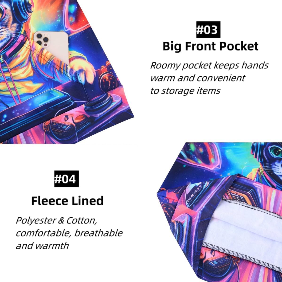 Idgreatim Kids 3D Graphic Pullover Hoodies Warm Thick Hooded Sweatshirt for Boys Girls 6-16 Years - Image 8