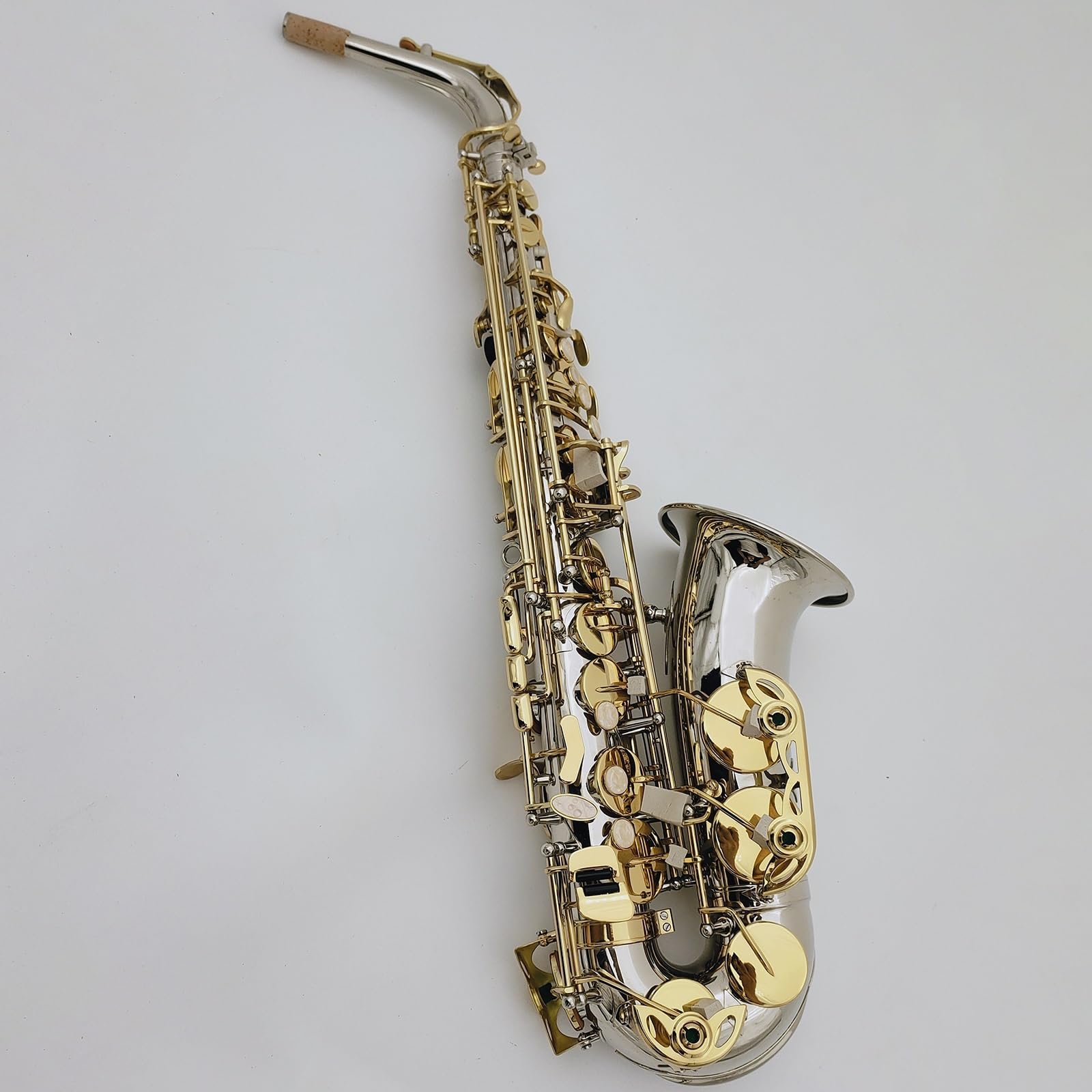 Alto Mib Tune Saxophone Laiton Nickelé Corps Plaqué Or Laque Clés Mi Bémol Sax Avec Étui En Toile Saxophones pour Etudiants