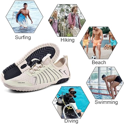 Miniatura 6 de YALOX Zapatos de agua para hombre y mujer, zapatos de natación al aire libre, playa, descalzo, secado rápido, calcetines para piscina, natación,