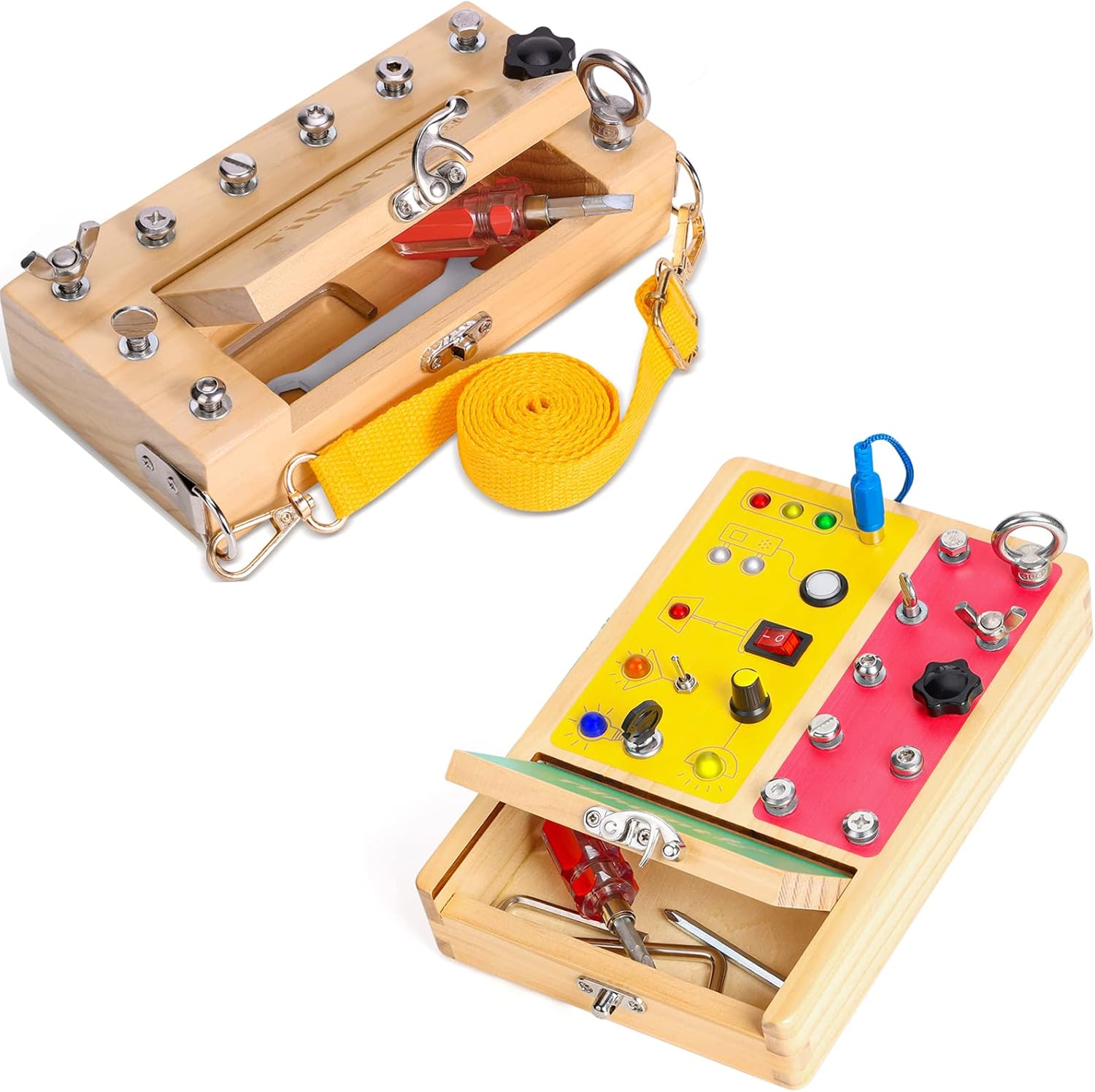 Tilhumt Montessori Screwdriver Board Set for Kids, Storage Wooden Toddler Real Tools