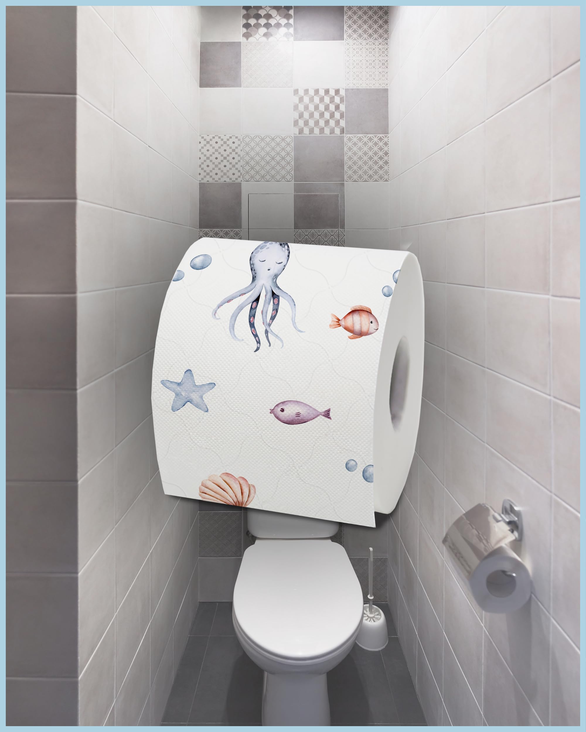 Glücksblatt Toilettenpapier 3-lagig, 48 Rollen mit bunten Druckmotiven | Premium Frischzellstoff mit bunten Motiven, 150 Blatt je Rolle, superweich & reißfest, PEFC™ zertifiziert, 30% Recyclingfolie
