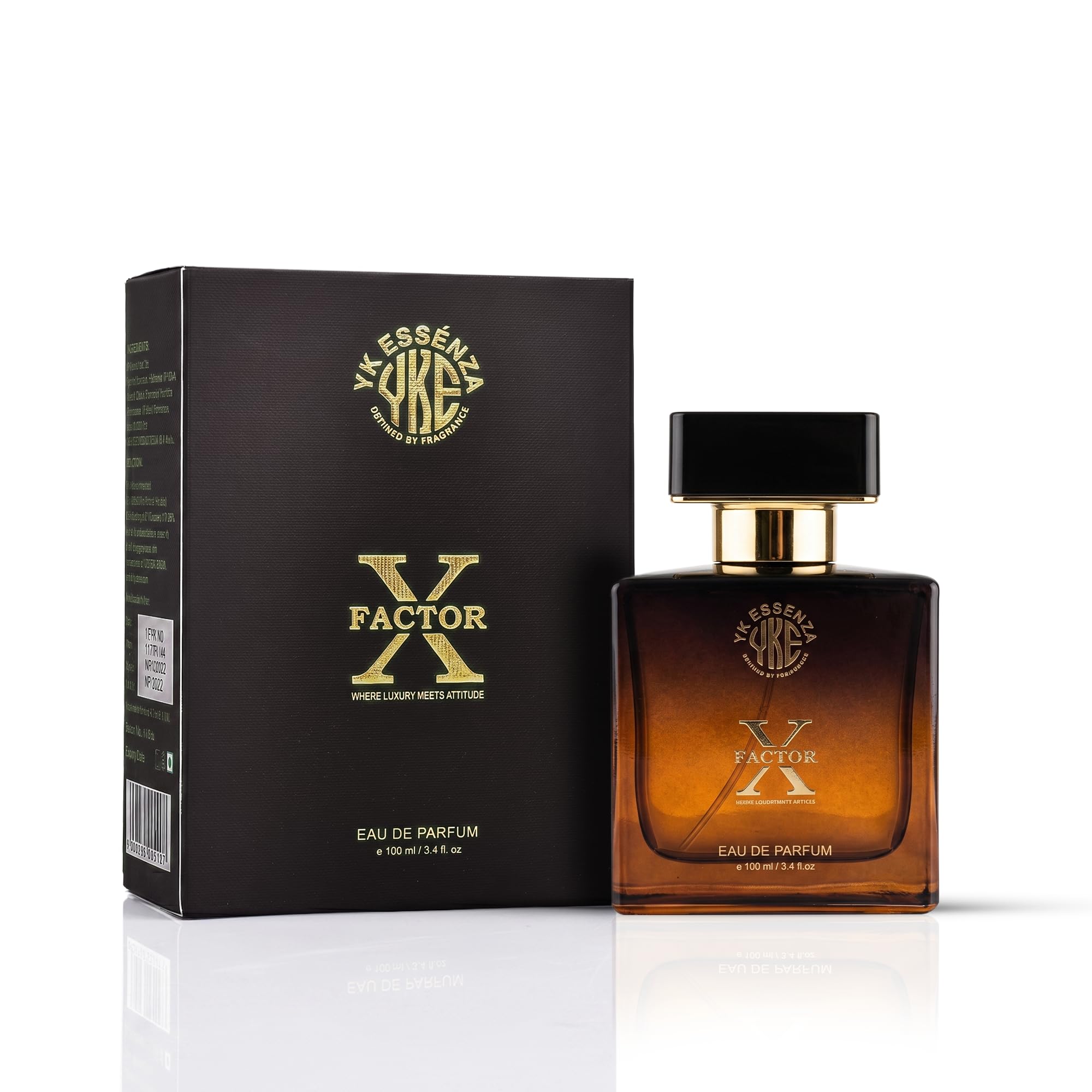 YK ESSENZA X Factor Eau De Parfum 100ml | Premium Long Lasting Luxury Unisex Perfume for Men & Women | Signature Bergamot Amber & Vanilla Fragrance | Perfect for Gifting and Daily Wear