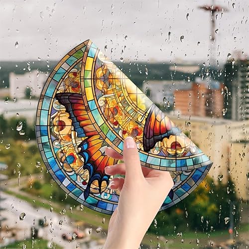 Miniatura 2 de 4 calcomanías de mariposa para ventana, extraíbles y no adhesivas, calcomanías decorativas para ventana de vidrio, para baño, dormitorio, decoración