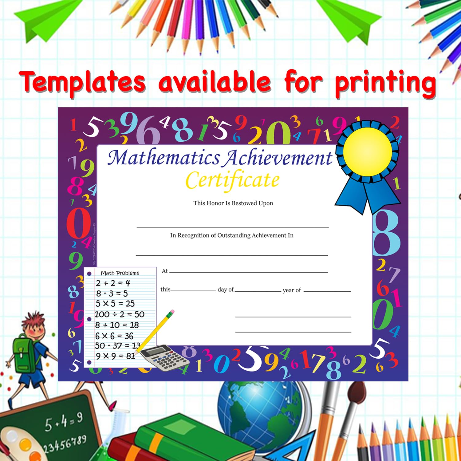 amazon-com-30pcs-mathematics-achievement-recognition-certificates-11inx8-5in-colorful-award-certificate-for-kids-student-graduations-moving-up-ceremonies-achievement-days-banquets-academic-competitions-usa-made-office-products