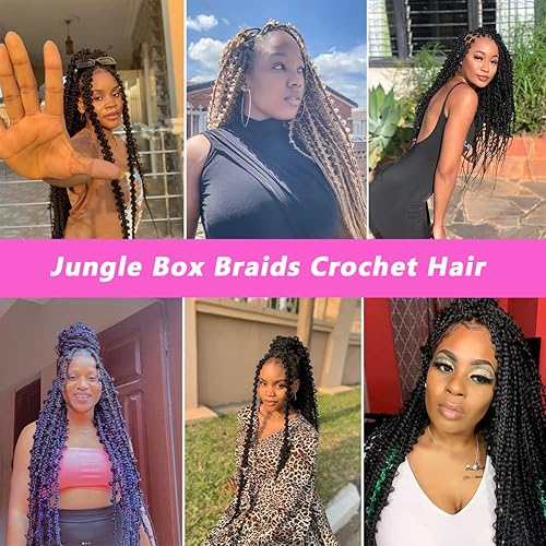 Miniatura 5 de Re4U - Trenzas de ganchillo de mariposa de 24 pulgadas, paquete de 6 unidades, trenzas de flores, trenzas de caja de diosa, cabello de ganchillo