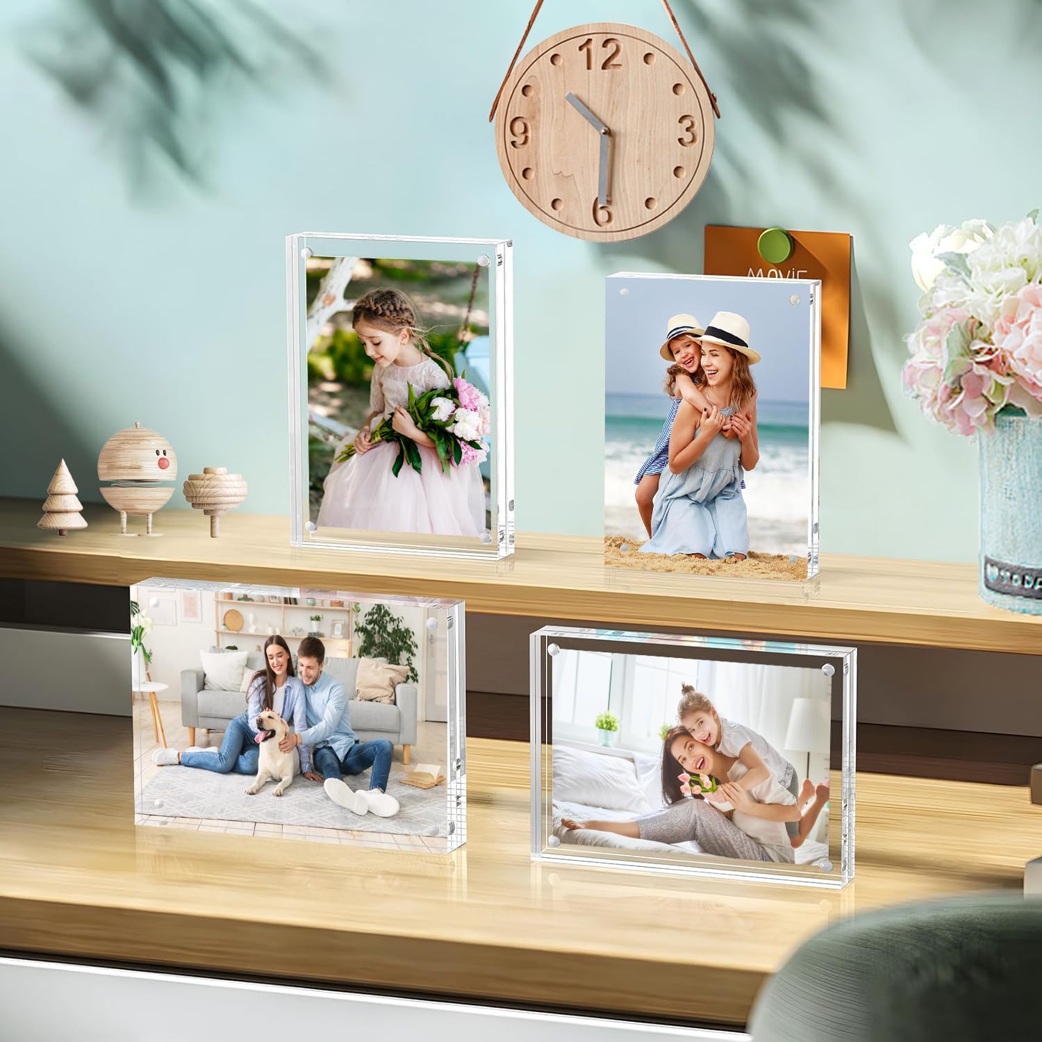 Amazon.co.jp: hansanti アクリル写真フレーム 3パック 4x6インチ 厚さ