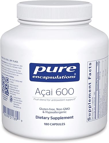 Miniatura 1 de Pure Encapsulations Acai 600  Suplemento de bayas para fibra apoyo inmunológico antioxidantes y flavonoides  180 cápsulas