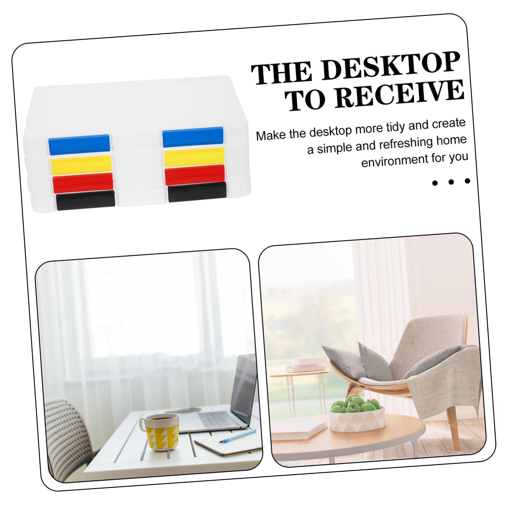 NUOBESTY 4pezzi Scatola Per Documenti Trasparente Organizzatore Portatile Per Ufficio Scuola e Viaggi Impilabile e Resistente Perfetta Per Ricevute Fatture e Archiviazione