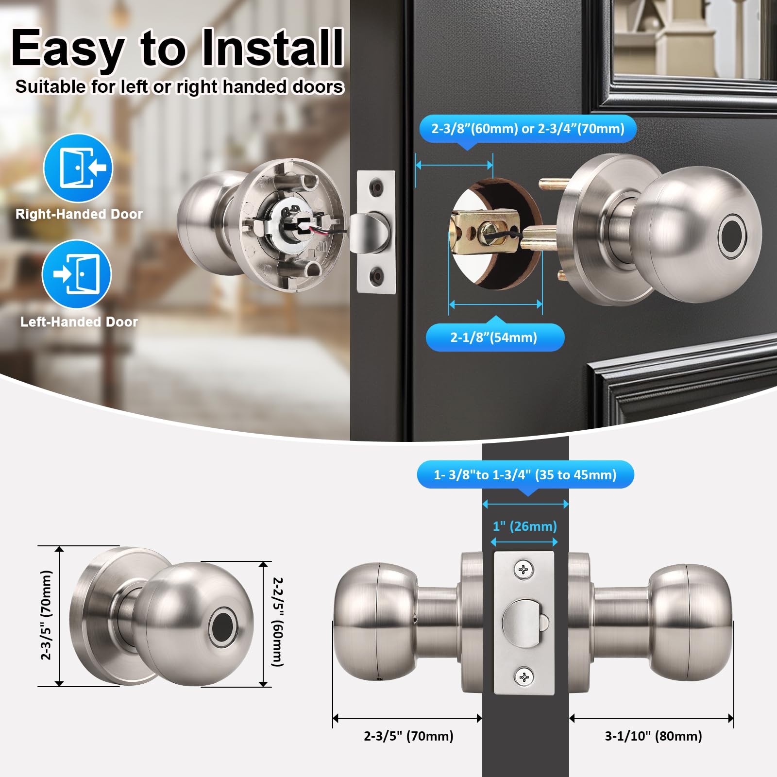Smart Fingerprint Door Knob - Keyless Entry -4