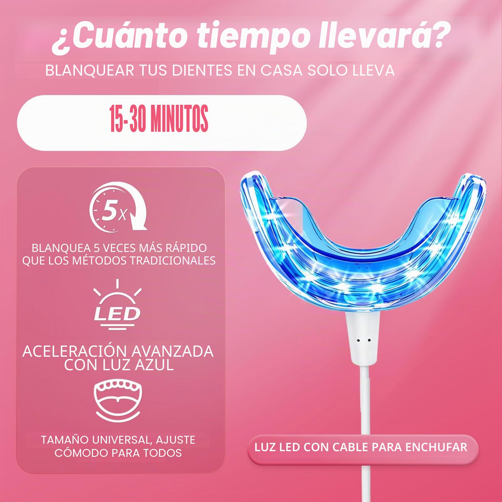 Lápiz Blanqueador Dental + Kit de Blanqueamiento con Férulas Inalámbricas - Eliminación Eficaz de Manchas de Café/Té - 5 Lápices Anti-sensibilidad - Teeth Whitening sin Dolor y Seguro para el Esmalte