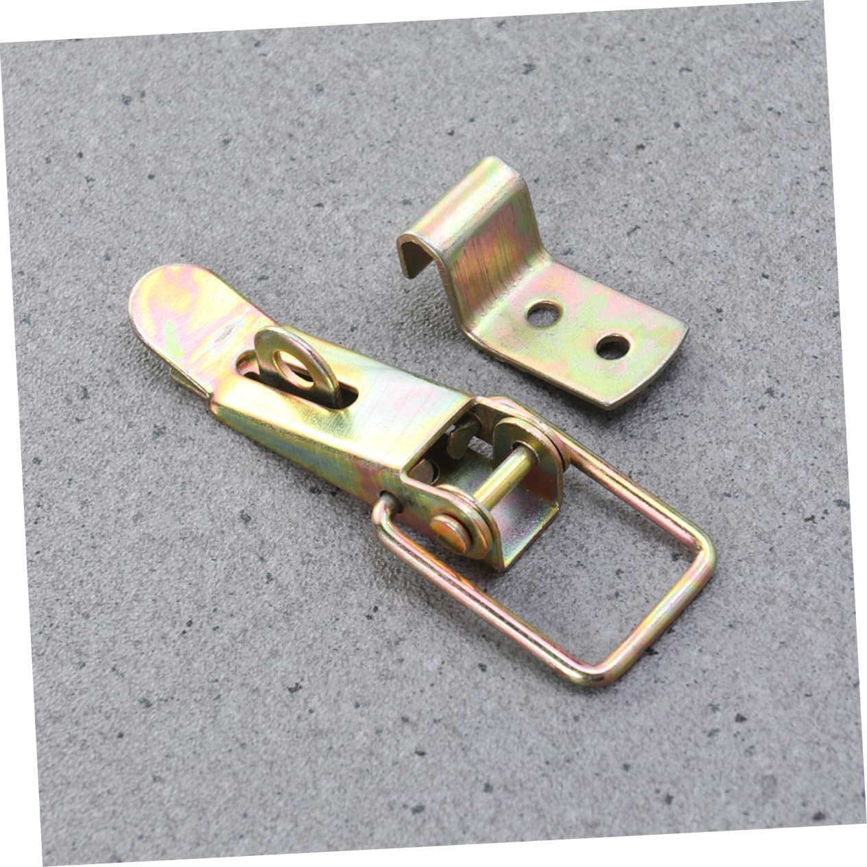 Flexible Draw Latch Clamp for Car Truck Door Hasp Durable Iron Toggle Latch for Automotive and Carriage Use Golden Finish