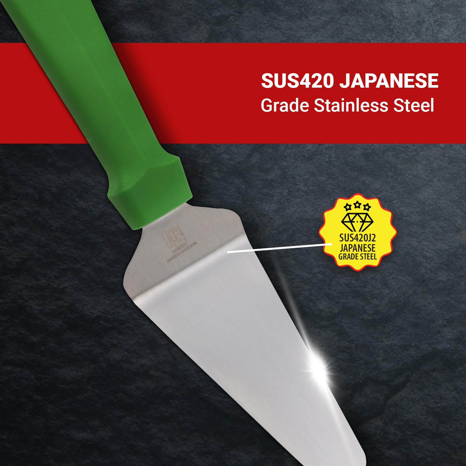 HS 10 Inch Professional Kitchen Triangle Cake Server with Medium Handle, Pie Server Cake Holder Transfer Triangular Stainless Steel Spade Spatula, Japanese Grade SUS420J2 for Home and Commercial Use 3