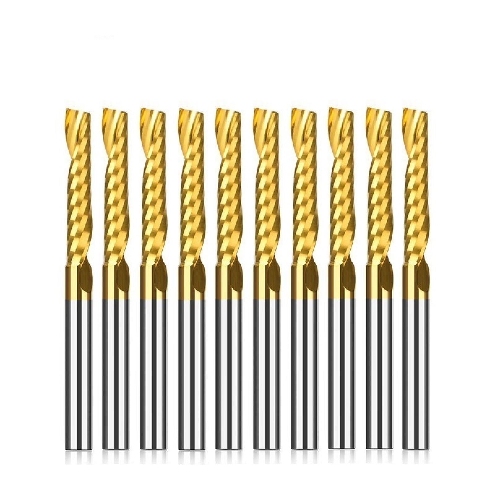 10 szt. frez jednopłytkowy frez do cięcia 1/8 cala frez trzpieniowy, 3,175 x 1,5 x 6 mm