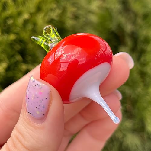 Miniatura 2 de Glass Radish Figurine  Hand Blown Red Vegetable Sculpture  Fused Glass Miniature  Unique Gift for Fathers Day, Kitchen Decor, or Collectible Display