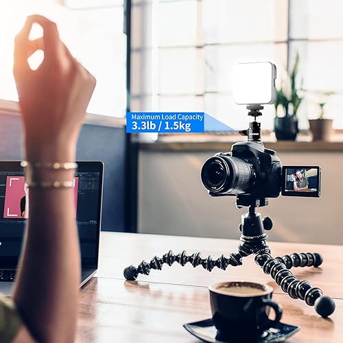 Miniatura 6 de NEEWER Mini cabezal de bola con zapata fría y tornillo de 1/4 de pulgada, paquete de 2, 360° giratorio de 90° con inclinación de 90°, adaptador de