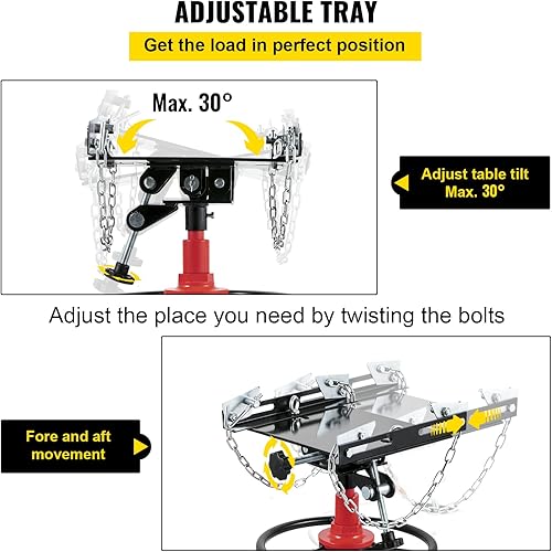 Miniatura 4 de VEVOR Gato de transmisión, 1322 libras (35 toneladas) de capacidad, gato telescópico hidráulico de 2 etapas, soporte de gato de piso con pedal y