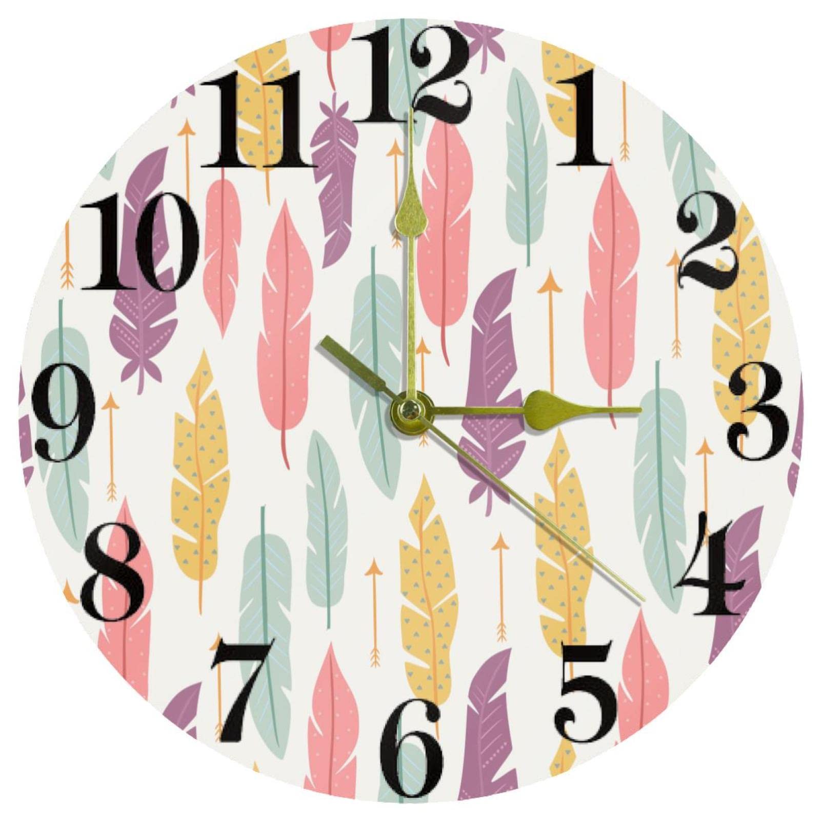 Horloge murale ronde silencieuse sans tic-tac à piles pour travailler sans nuisance sonore