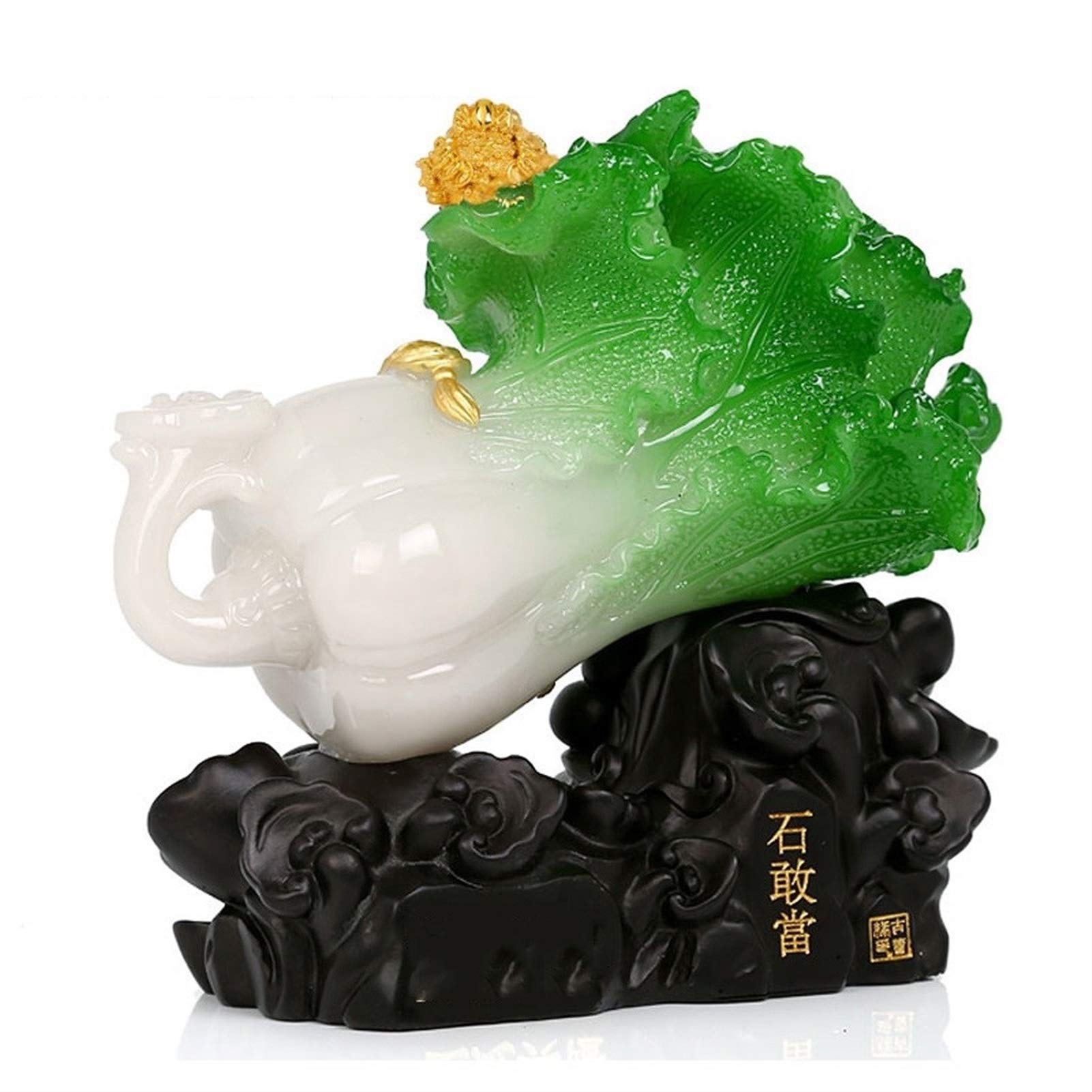 Statua Feng Shui, Statua Feng Shui Bai Choi/Pok Choi per ricchezza fortuna Artigianato Feng Shui Mobile TV Razione domestica Regalo di apertura Regalo di benedizione