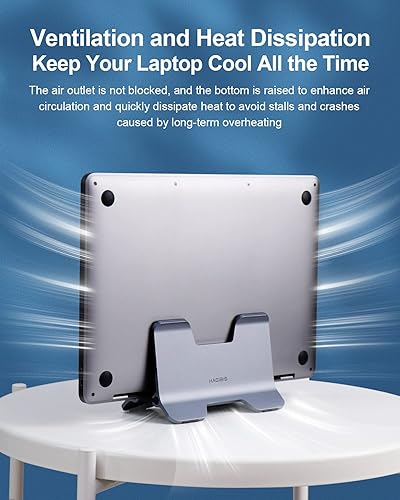 Miniatura 3 de Hagibis Soporte vertical para portátil de escritorio para escritorio soporte de bloqueo de gravedad muelle ahorra espacio mejora el flujo de aire