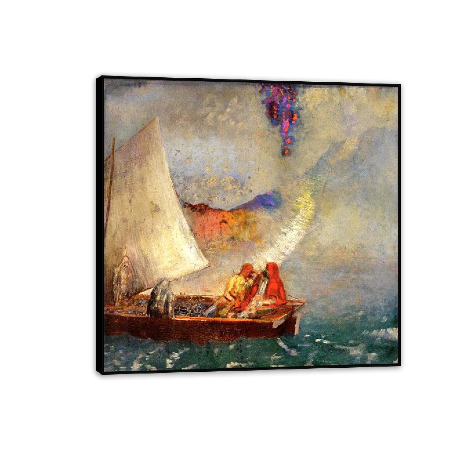 Tableau Odilon Redon impression sur toile bateau cadre noir 50x50 cm - 8