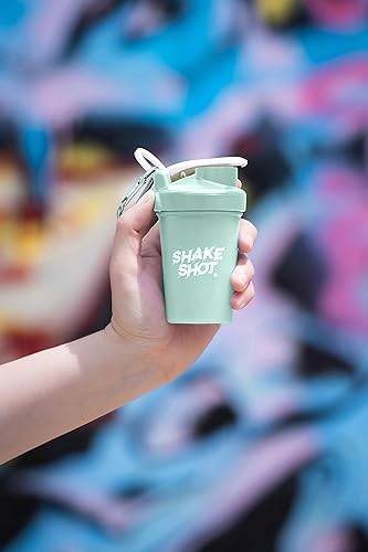 Miniatura 2 de Verde - Mini botella agitadora de 4 onzas para antes del entrenamiento, creatina, suplementos de cuchara pequeña (no para proteínas) clip y bola