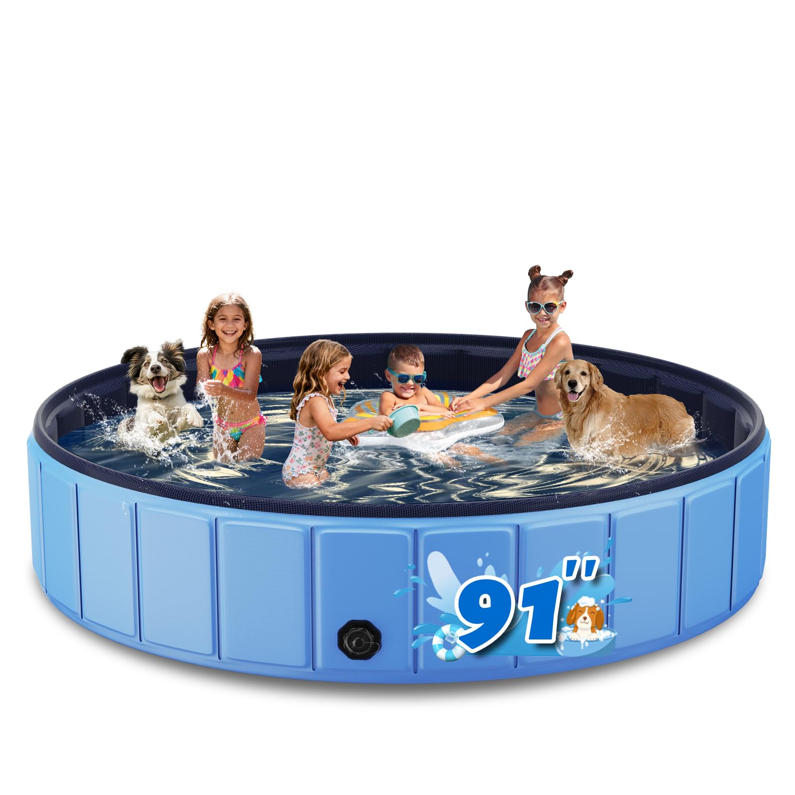 Foldable Dog Pool for Large Dogs 91 inch