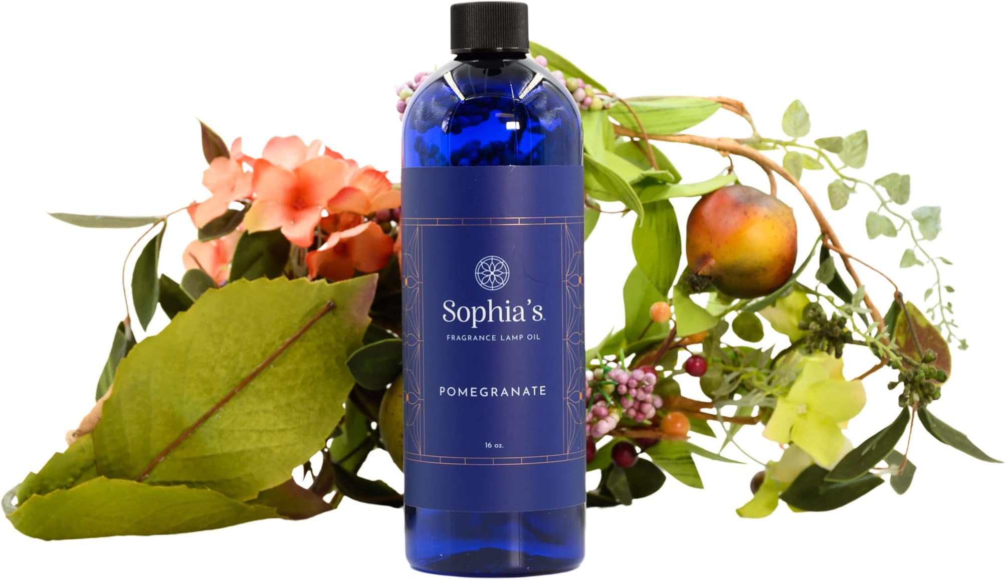 Sophia's Pomegranate Fragrance Lamp Oil Refills, Effusion Lamp Fragrance Oil for Redolere Lamps, Scented Lamp Oil for Fragrance Lamps, 16 Fluid Ounces of Catalytic Scented Oil Made in USA
