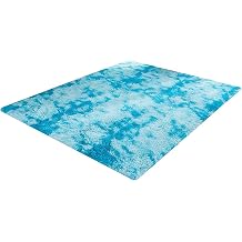 Soft Touch Area Rug Bedroom Non-slip Yoga Carpet Shaggy Rug Fluffy Moto Tie Dye Carpet, Blue, 78.7 x 11.8 inches 200 x 300 cm