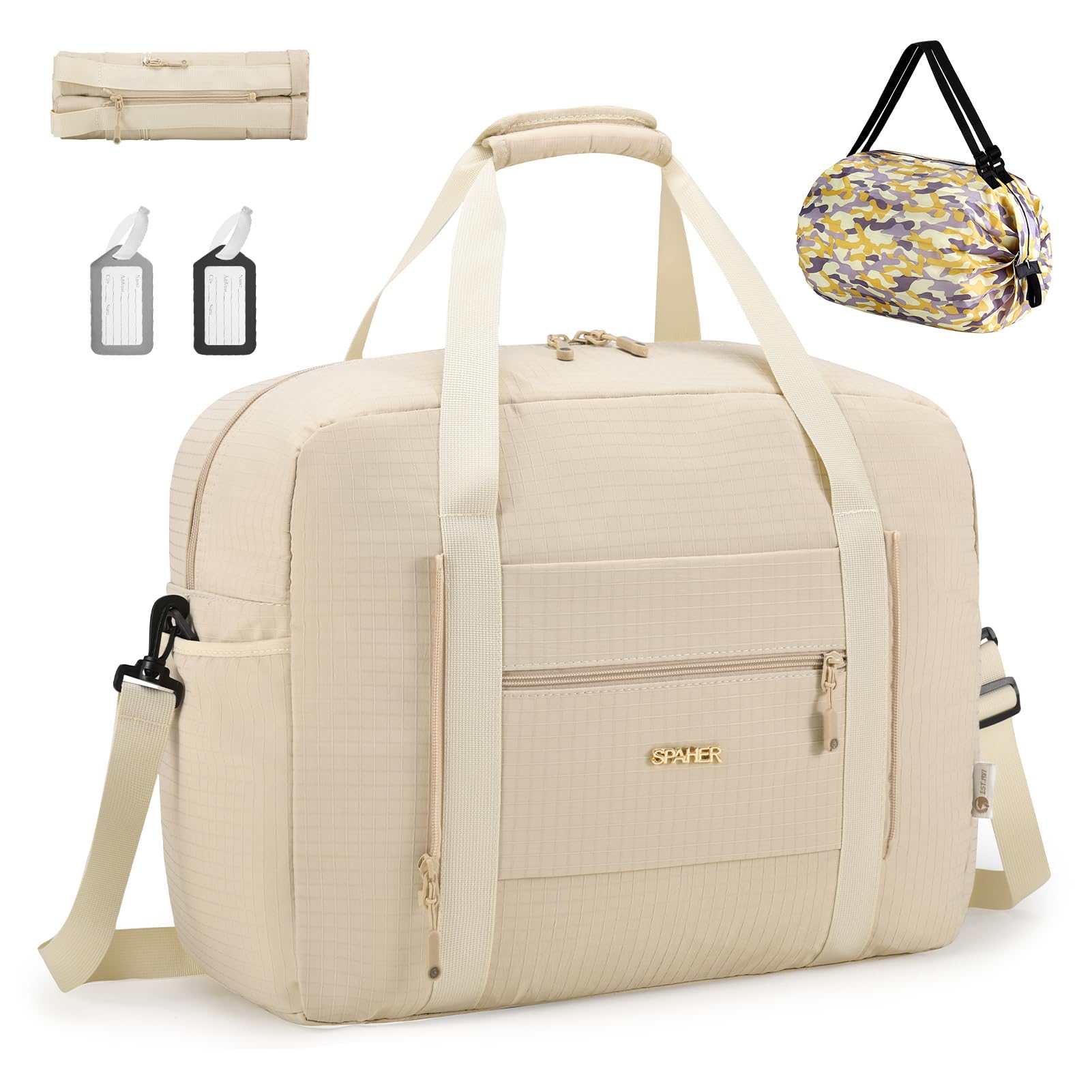 SPAHER Borsone da Viaggio Easyjet 45x36x20 Bagaglio a Mano Borsone Palestra Sportiva Grande 30L Donna Uomo Impermeabile Borsa da Viaggio Piscina Fitness Travel Duffel Cabin Bag