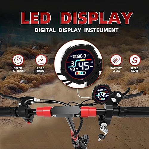 Miniatura 6 de Electric Scooter for Adults, 1200W Off Road Motor Fast E Scooter, Up to 34 MPH Top Speed & 40 Miles Long Range, 11" Off-Road Tires, 330lbs MAX Load,