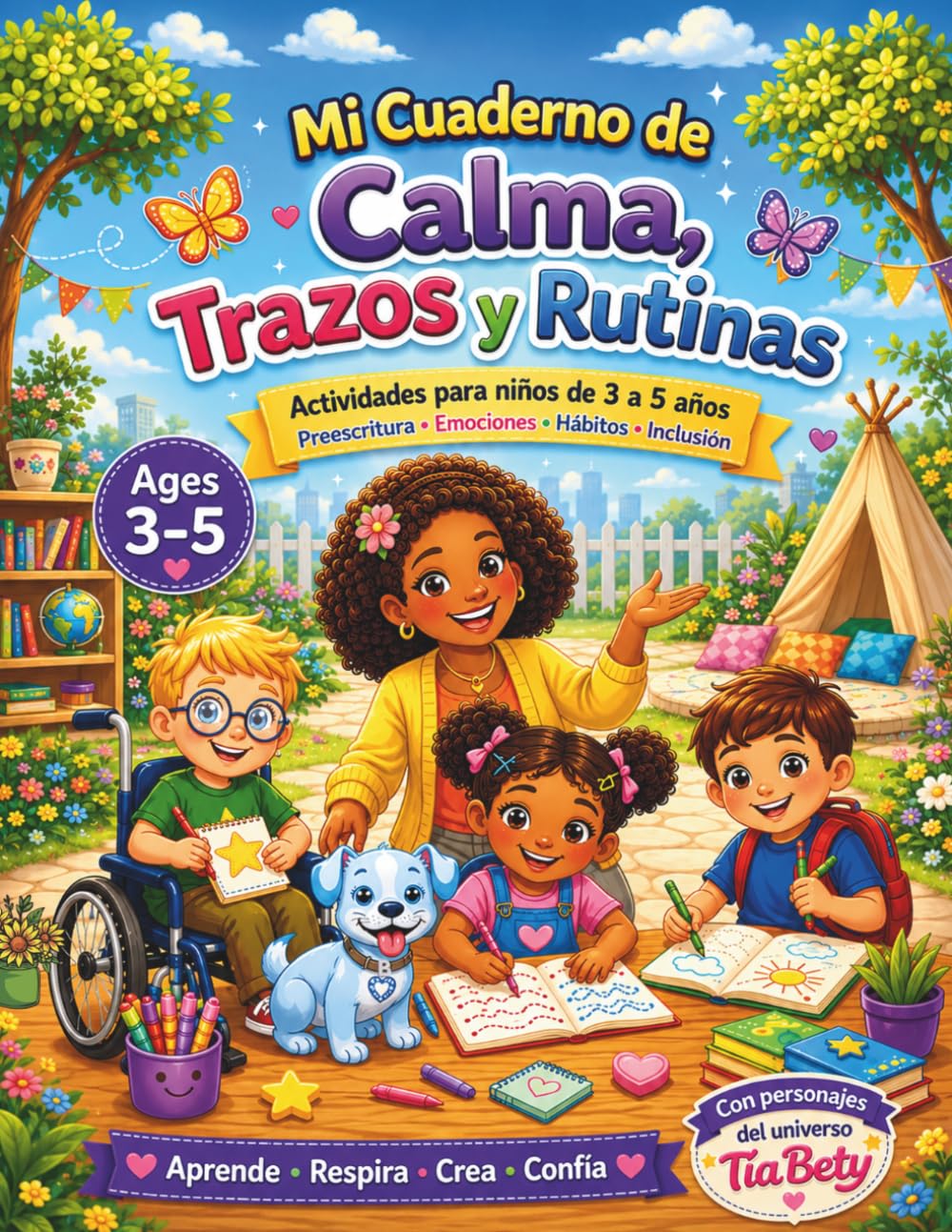 Mi Cuaderno de Calma, Trazos y Rutinas: Actividades para niños de 3 a 5 años . Preescritura. Emociones . Hábitos . Inclusión