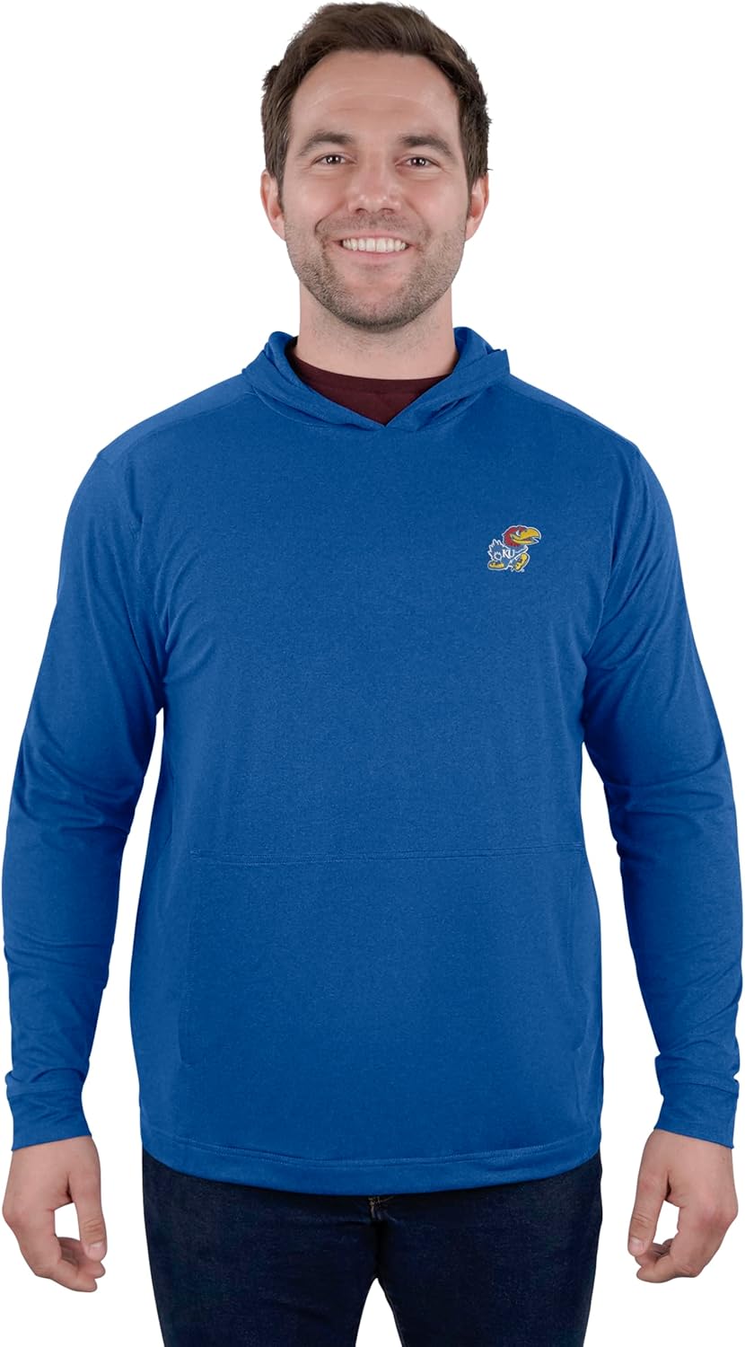 Vantage Apparel Men's NCAA Trek Lightweight Hoodie – Recycled Polyester, Moisture-Wicking, Kangaroo Pocket