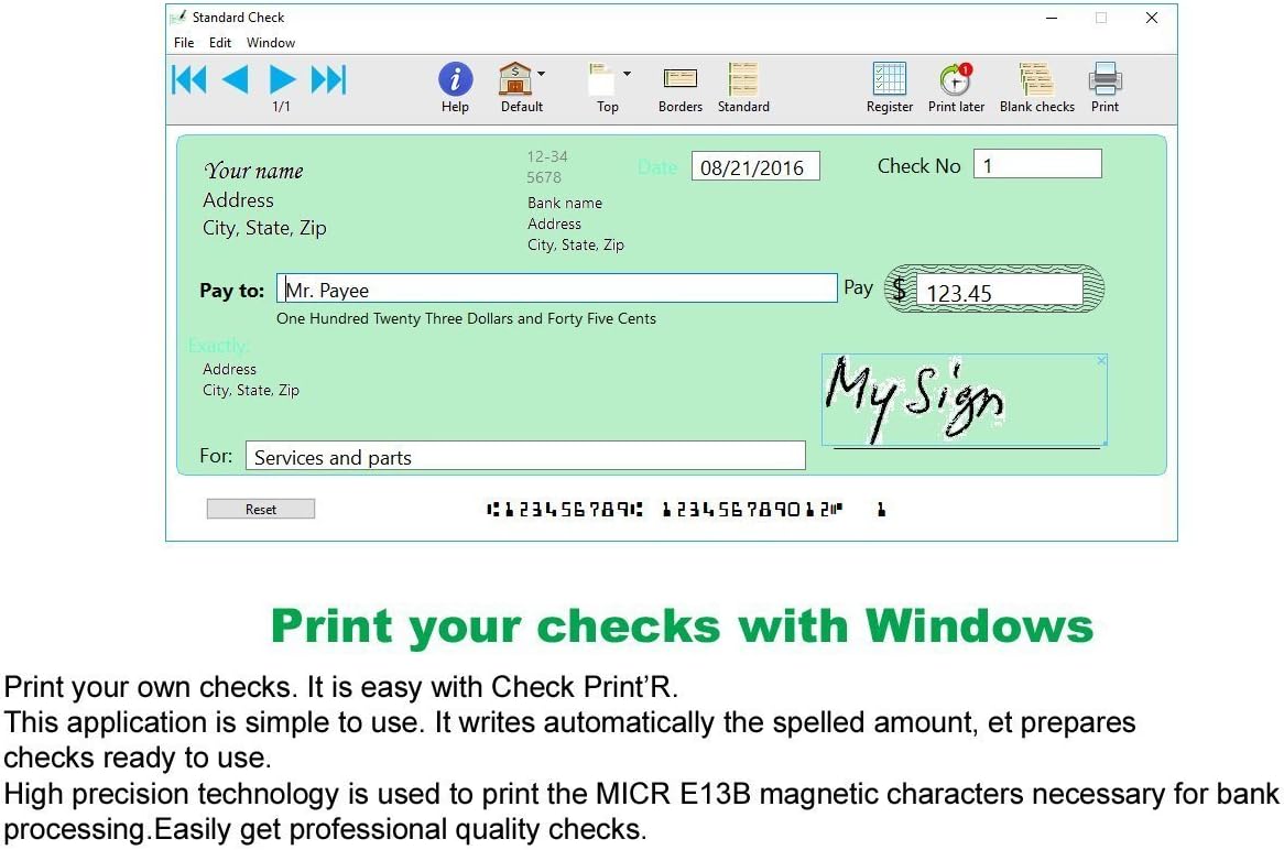 Check Print'R Windows : Print Checks Business and Wallet Size, one or Three per Page : Office Products