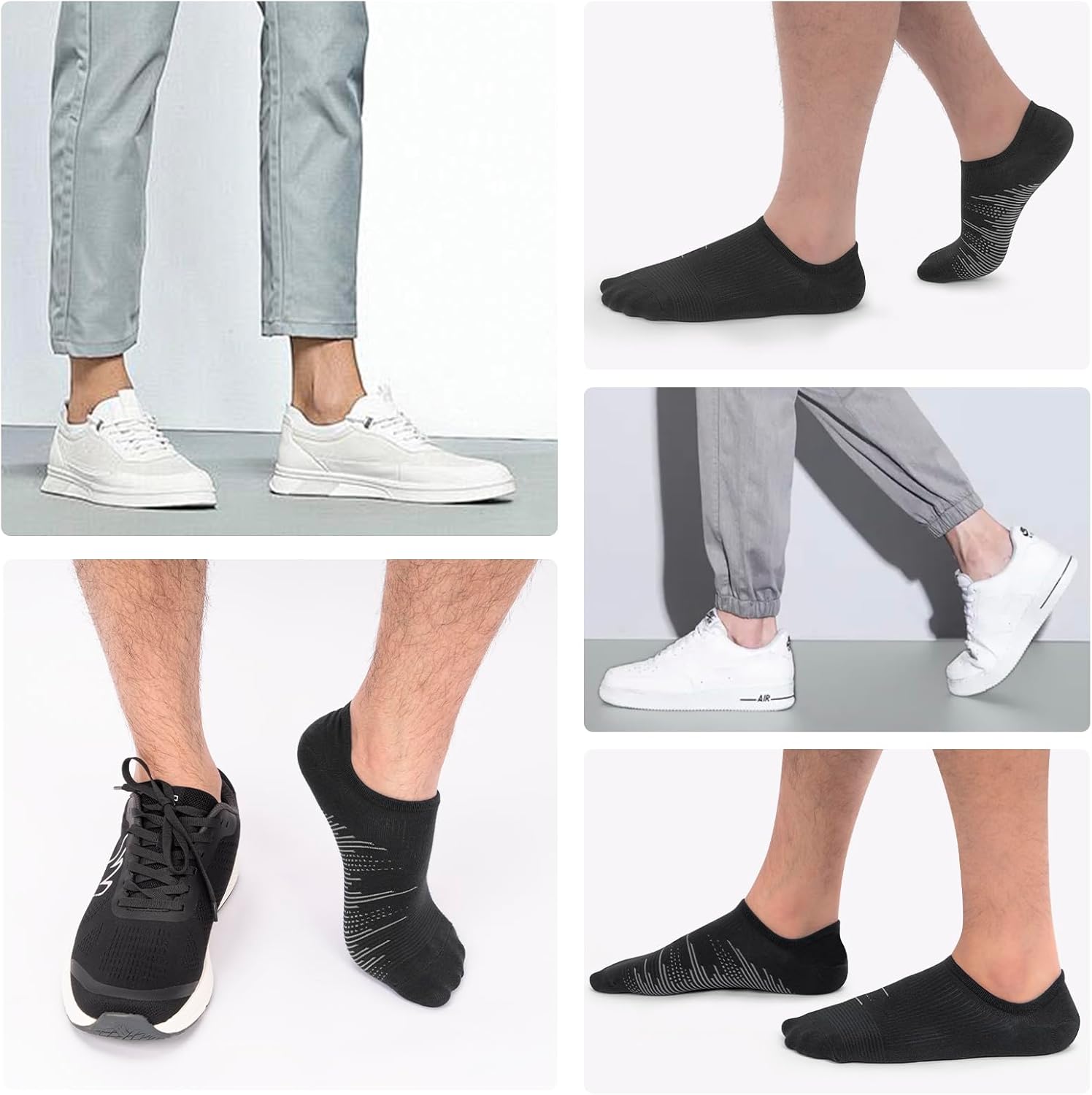 wernies No Show Socks Men 10 Pairs Ankle Low Cut Cotton Men Socks with Non Slip Grips 6-10/11-13 - Image 7