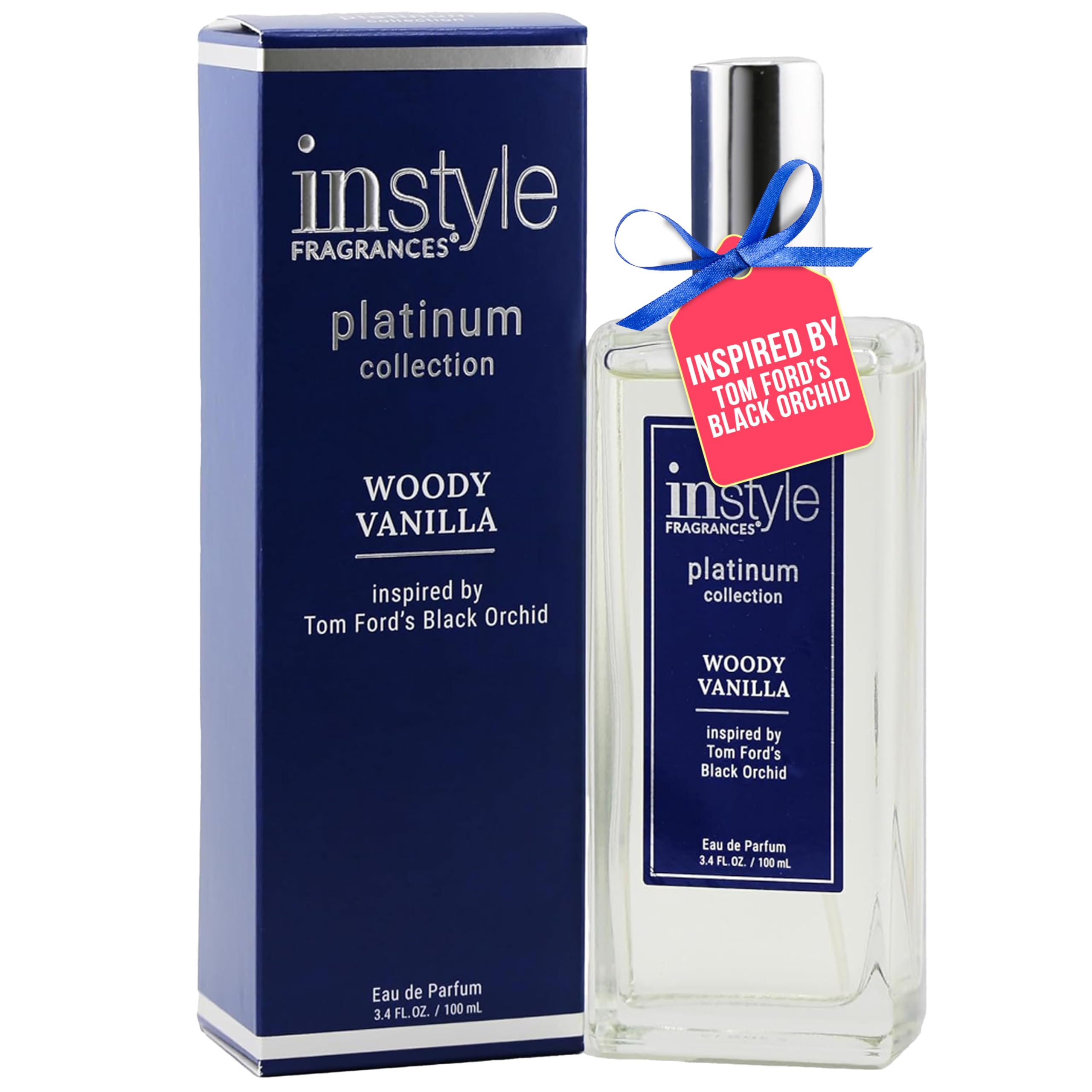 Instyle FragrancesPlatinum Collection, Woody Vanilla, Inspired by Tom Ford's Black Orchid, Unisex Eau de Parfum, CLEAN, Vegan, Paraben-Free, Never Tested on Animals, 3.4 Fluid Ounces
