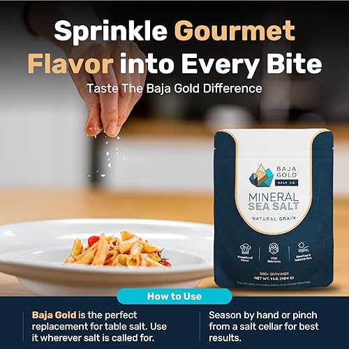 Miniatura 6 de Baja Gold Sal marina mineral, cristales de grano natural, bolsa de 1 libra