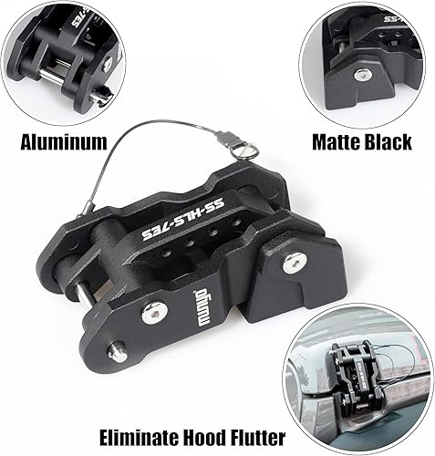 Miniatura 3 de Pestillos de aluminio para capó de repuesto para Jeep Wrangler JK/JKU 2007-2017, JL/JLU 2018+ y Jeep Gladiator 2020+ con diseño pintado y patentado