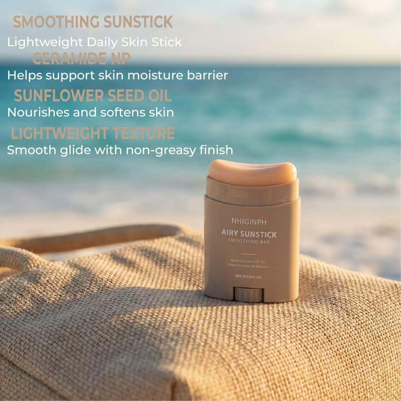 Sunscreen Stick SPF 50+ – Korean Semi-Matte Sun Protection Bar, No White Cast, Lightweight, Water-Resistant Sunblock for Face & Body, 0.81 oz / 23g - Image 3