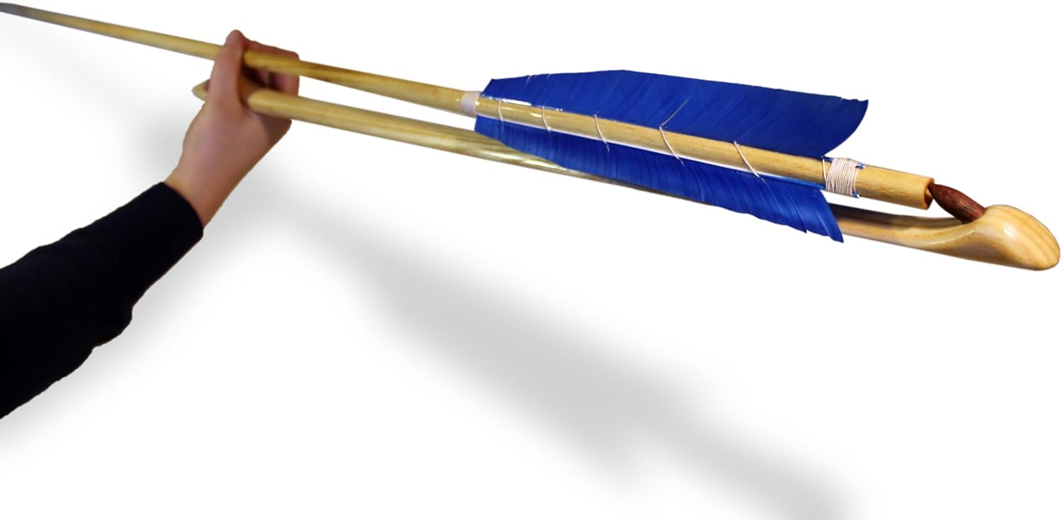 Nanticoke Atlatl and Three Six Foot Fletched Darts,