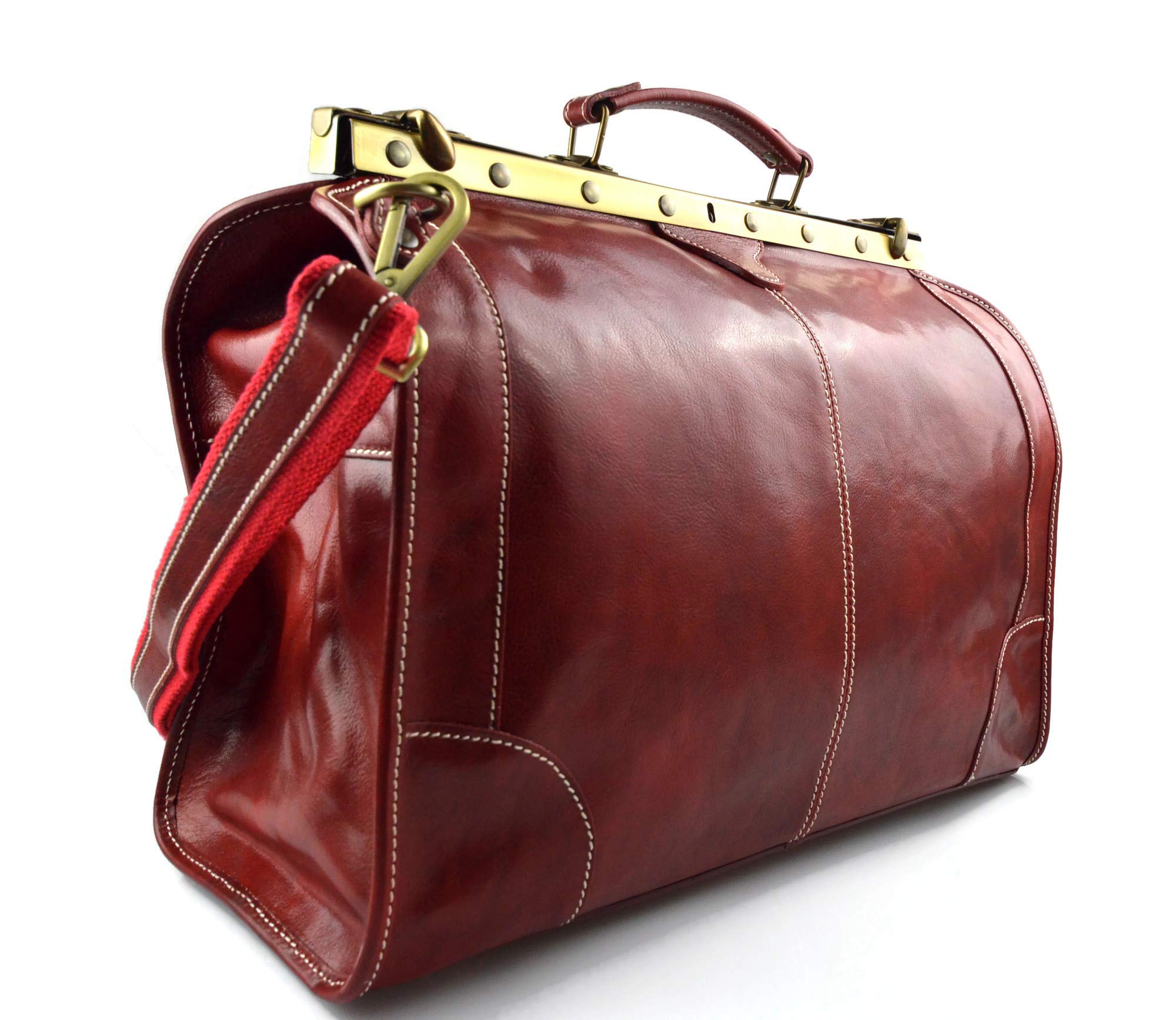 Bolso de cuero bolso de viaje doctor bag bolso doctor en piel bolso mujer bolso hombre bandolera de cuero bolso de mano bolso de espalda rojo